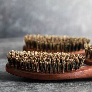 Black Walnut Boar Bristle Brush: Beard, Hair & Pet Grooming